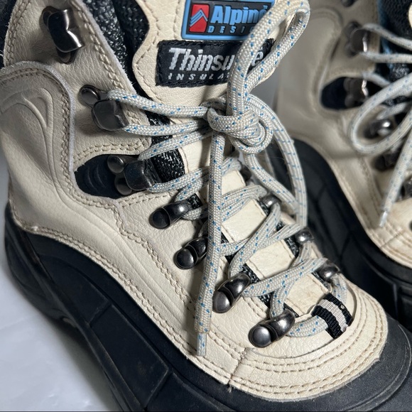 NWOT Alpine Design Summit Cream Leather Waterproof Snow/Hiking Boots Size 8 - Picture 5 of 16